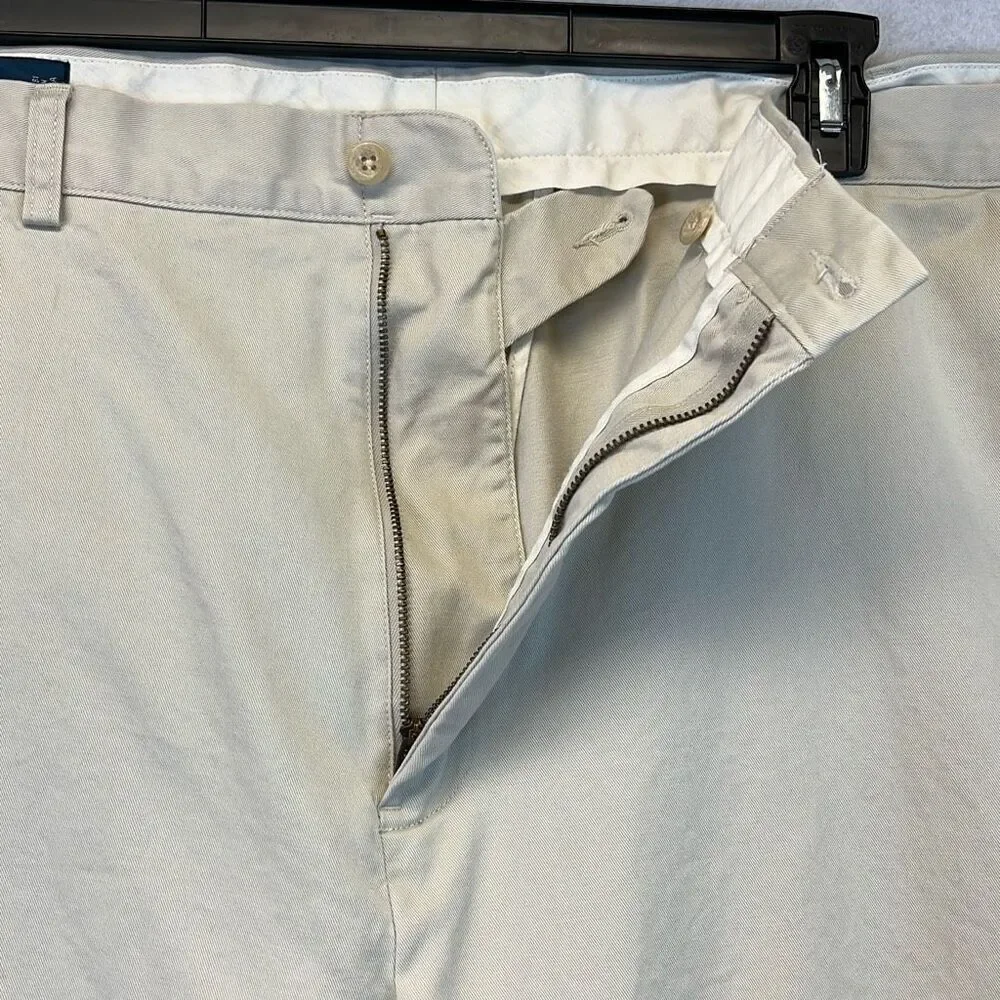 POLO‎ RALPH LAUREN Pants Men's Size 50B Beige Cotton Flat Front Chino High-Rise